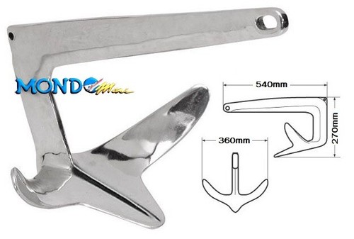 Ancora trefoil inox - inox, 7,5kg