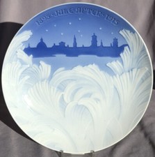 BING & GRONDAHL 1895 - 1915 B&G Piatto Giubileo di Natale - Prima Edizione