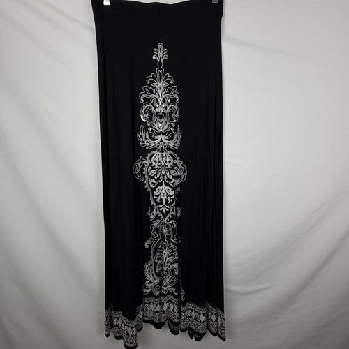 Black maxi skirt sequined - black, s