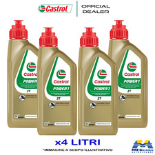 4 LITRI CASTROL POWER1 2T SEMI SINTETICO OLIO MOTORE MISCELA MOTO SCOOTER VESPA