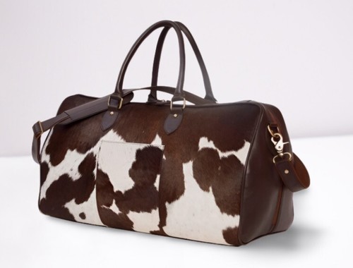 Borsone pelle mucca - borsone, con