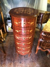 Como' cassettiera settimino intarsiato radica stile francese luigi xvi