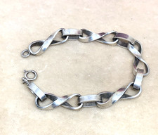BRACCIALE SPORTIVO IN ARGENTO 800 BRUNITO CON SIMBOLO INFINITO LUNGO CM 20