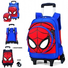  Zaino Spiderman Ragazzi Bambini Trolley Borsa Valigia Rotante Bagaglio Regalo