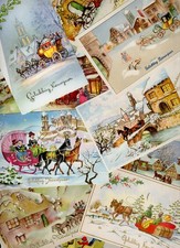 CARROZZA E CAVALLI - lotto di 12 cartoline AUGURALI f/piccolo spedite - CR3