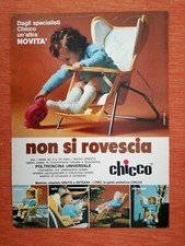 PUBBLICITA' ORIGINALE ADVERTISING POLTRONCINA UNIVERSALE "CHICCO" del 1969