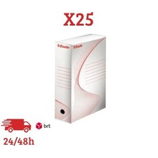 Esselte Scatole Archivio 100mm Bianche Lotto 25 Pezzi Cartone Resistente
