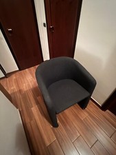 Sedia imbottita con ruote - design moderno - grigio scuro