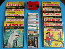 VIEW-MASTER ROSSO GAF MODEL G ORIGINALE VINTAGE RARO LOTTO COMPLETO DA 22 PEZZI!