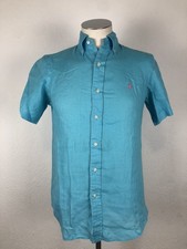 POLO RALPH LAUREN CAMICIA UOMO TG XS MAN CASUAL VINTAGE T-SHIRT LINO LINEN