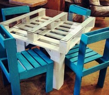 Tavolo in legno con Pallet Bancali EUR  EPAL arredamento 80x120