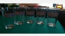 5 BICCHIERI VETRO BIRRA PERONI VINTAGE ANNI '60 COLLEZIONE BAR NO DREHER BECK'S