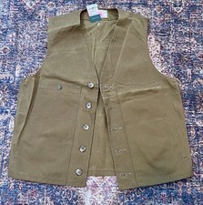 Gilet Filson Oil Tin Cloth 10265 cotone cerato CC marrone scuro kaki USA NUOVO CON ETICHETTE CAMPIONE