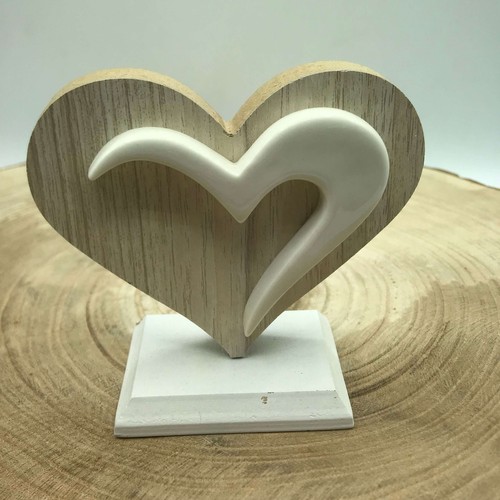 Cuore legno con base - in,