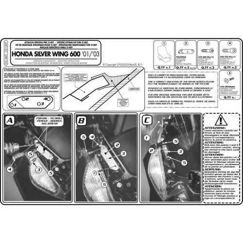Kit spoiler per honda 600 - kit,