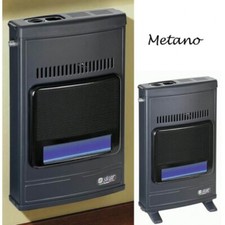 Stufa a Gas Metano a Parete Murale Pavimento con Vetro Catalitica Fiamma Vera