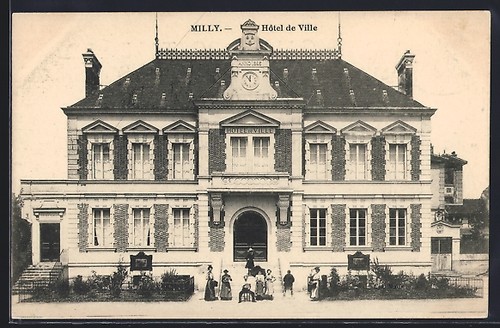 Cpa milly hôtel ville - milly,,
