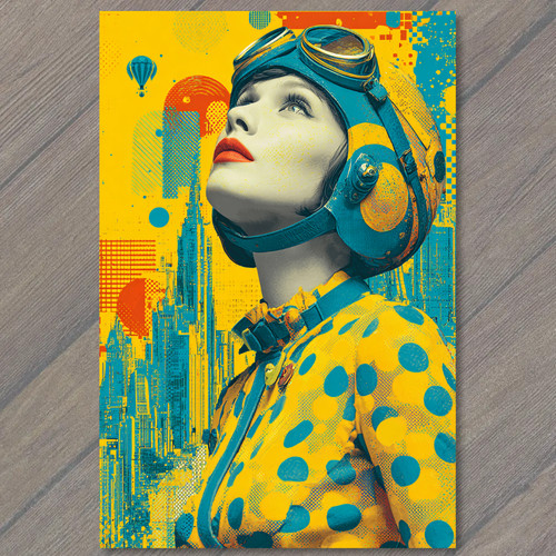 Cartolina retro futurista - cartolina,