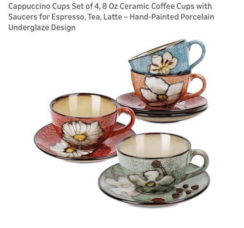 Set tazzine cappuccino 8 - da, cappuccino,