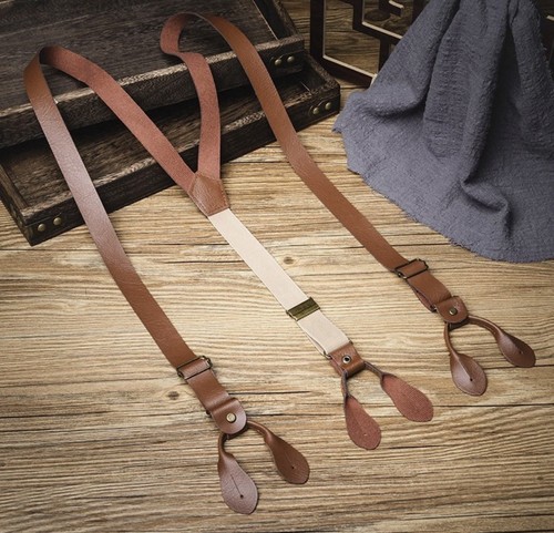Nuovo vintage bretelle pelle - bretelle,