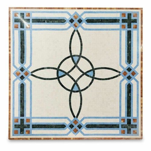Tavolo mosaici marmo bianco - mosaici,