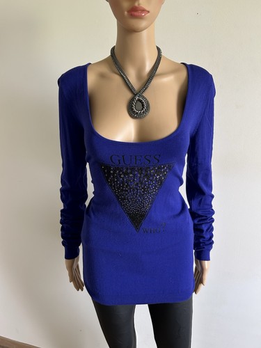Pull bleu décolleté - , à