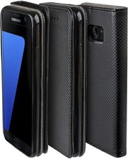 CUSTODIA LIBRO PER SAMSUNG GALAXY S7 EDGE - LIBRETTO SMART MAGNET CASE NERO 