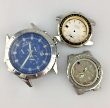 Stock 3 Casse Acciaio Orologi Quarzo Uomo Donna No Mov Ricambi Parti Mancanti