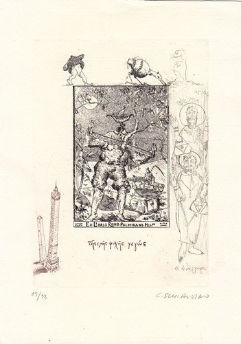 Exlibris bookplate radierung - exlibris,