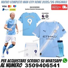 Maglia Manchester City Haaland 2025 2026 Halaand Personalizzata Bambino Home