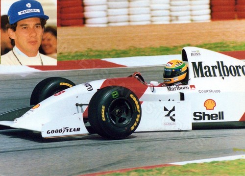Cartolina ayrton senna - ayrton, mclaren