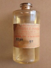 Bottiglia Vintage Farmacia Olio Di Vaselina Raffineria E.Marelli Bollate (MI)