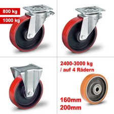 Ruote per carichi pesanti ruote girevoli freno carico pesante 160 mm 200 mm 1000 kg 2000 kg 3000 kg