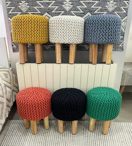 Sgabello pouf juta - fatto, a