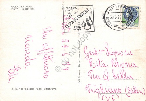 Cartolina nervi scogliera - cartolina,
