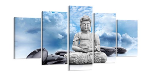 Quadro tela 200x100 - 5pz, buddha