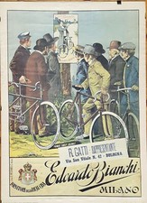 MANIFESTO AFFICHE POSTER CICLI BIANCHI Litografia a colori. Off. Graf. Ricordi