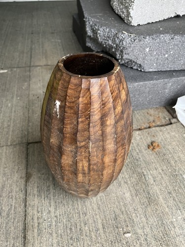 Vaso legno fatto - vaso,