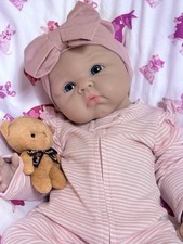 Bambola completa silicone reborn bambina 7 libbre morbida floppy 19" paffuta realistica neonato