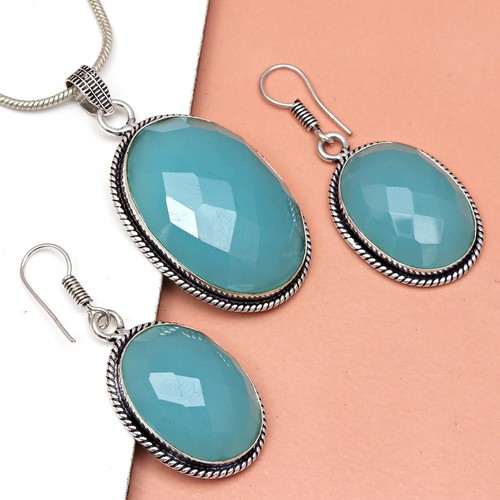 Collana calcedonio perle