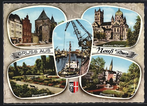 Cartolina neuß rhein - neuß, a.