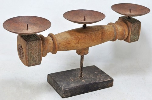 Antico wooden candela hodler - candela,
