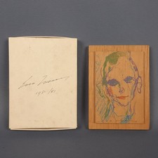 Quadretto Serigrafia Ernesto Treccani Su Legno Firmato Collezione Vintage 1980