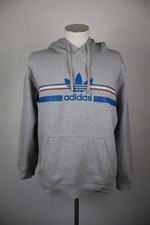 ADIDAS FELPA CON CAPPUCCIO UOMO TG L MAN SWEATSHIRT VINTAGE MAN COTONE FELPATA
