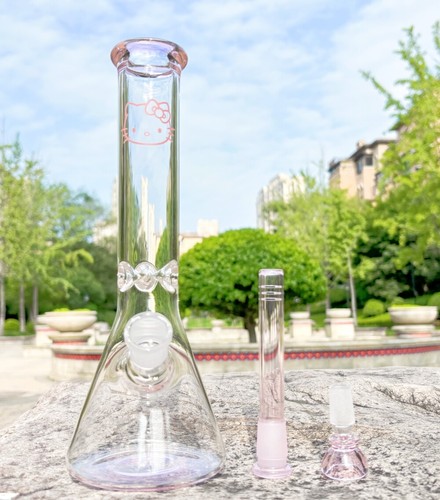 Pink glass bong - 10",