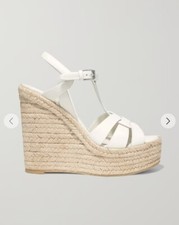 Scarpe sandali Saint Laurent YSL Tribute espadrillas zeppa bianco IT 41 US 10