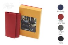 Portachiavi uomo donna a libro in vera pelle 6 ganci corto e lungo