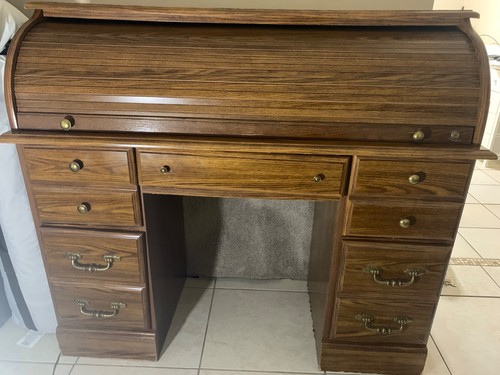 Brown vintage roll top writing - brown,