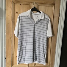 MENS NIKE POLO TOP WHITE AND BLACK SIZE LARGE