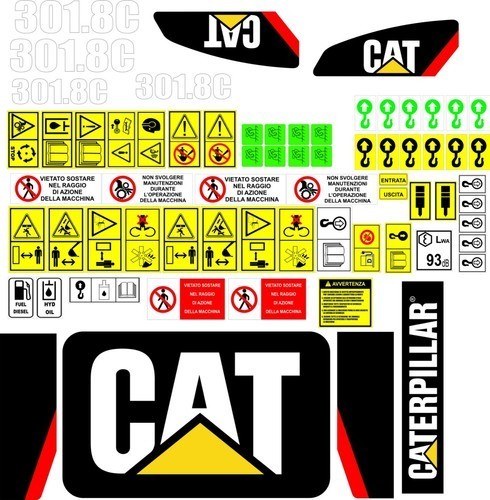 Caterpillar 301 kit adesivi - caterpillar, 301.8c